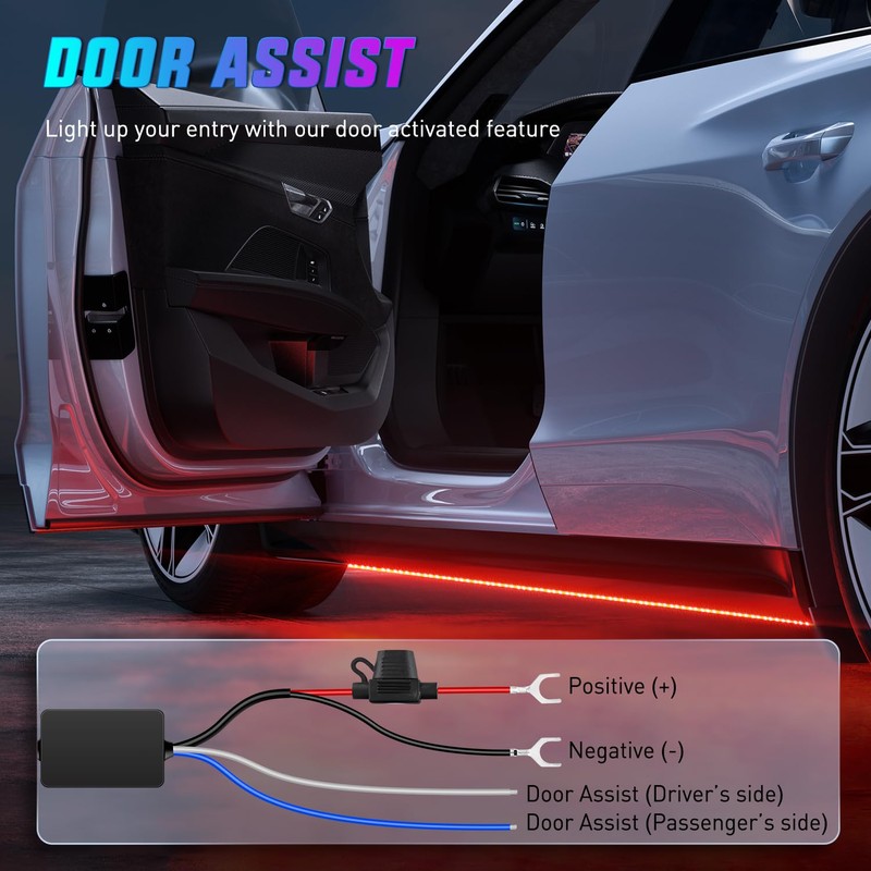 Nilight 4Pcs Aluminum Underglow Neon Accent Strip Lights 396 LEDs