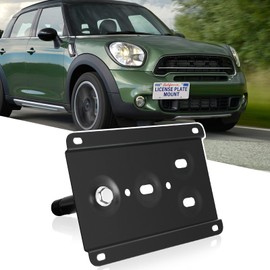 Tow Hook Adapater Do Drill Front License Plate Mounting Bracket Holder Compatible withMini Cooper S Countryman Peaceman R60 R61 F55 F56 2014-present