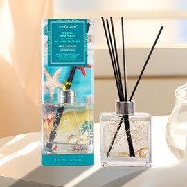 Air Fusion Reed Diffuser Set Water Scented Diffuser with Sticks Home Fragrance Reed Diffuser for Bathroom Office Decor 120m - Color: White Gardenia & Jasmine