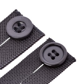 Johnson & Smith Elastic Pants Waist Extenders (6 Pack), Adjustable Waistband Expanders for Men and Women, Jeans Pants Button Extender Set (Black)