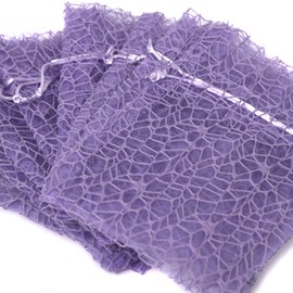 Purple Organza Lace Bags Wedding Showers Party Favor (30 pcs) Fabric Candy Goody Bags (Purple, 9 x 14 - L)
