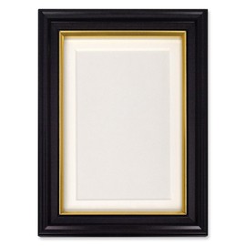 YONEOKA RIBBON Picture Frame Portrait Frame Black Large Wood with Back Stand with Mat Mat Mount Glass Front Picture Frame Picture Frame