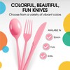 Exquisite Pink Plastic Knives 50 Pcs Pink Knives Disposable Utensils