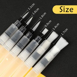 Water Tank Brush Water Brush Pens, 6 Piece Watercolour Brush Pen Refillable Soft Water Brush Pens / Water Filled Brush Pens for Watercolour Painting Writing Calligraphy
