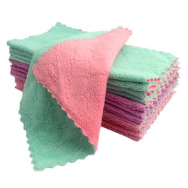 Roellgs Dish Cloths 15 Pack,Super Absorbent Coral Fleece Kitchen Cloth Cleaning Cloths,Reusable Dish Towels, Premium Microfiber Cleaning Cloths, Nonstick Oil Washable Fast Drying 30X30CM