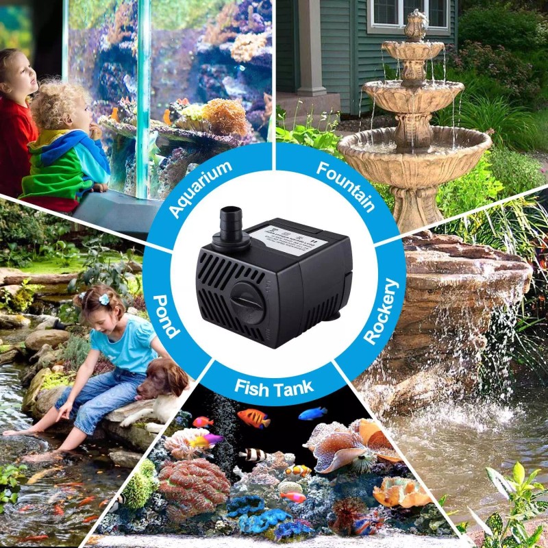CWKJ Fountain Pump, 80GPH(4W 300L/H) Submersible Water Pump, Durable Outdoor