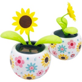 Solar Dancing Flowers Solar Powered Dancing Sunflower, Cute Solar Powered Dancing Swinging Flower Toy, Swinging Solar Power Flip Flap Flower Decor Toys Mother Day Gift for Car Home Desk (Sunflower)