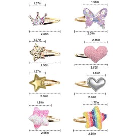 8 Pairs/16 Pack Hair Clips for Girls, Gingbiss Butterfly Metal Snap Hair Clips, Cute Girls Barrettes Heart Shaped Hair Clips Accessories for Kids