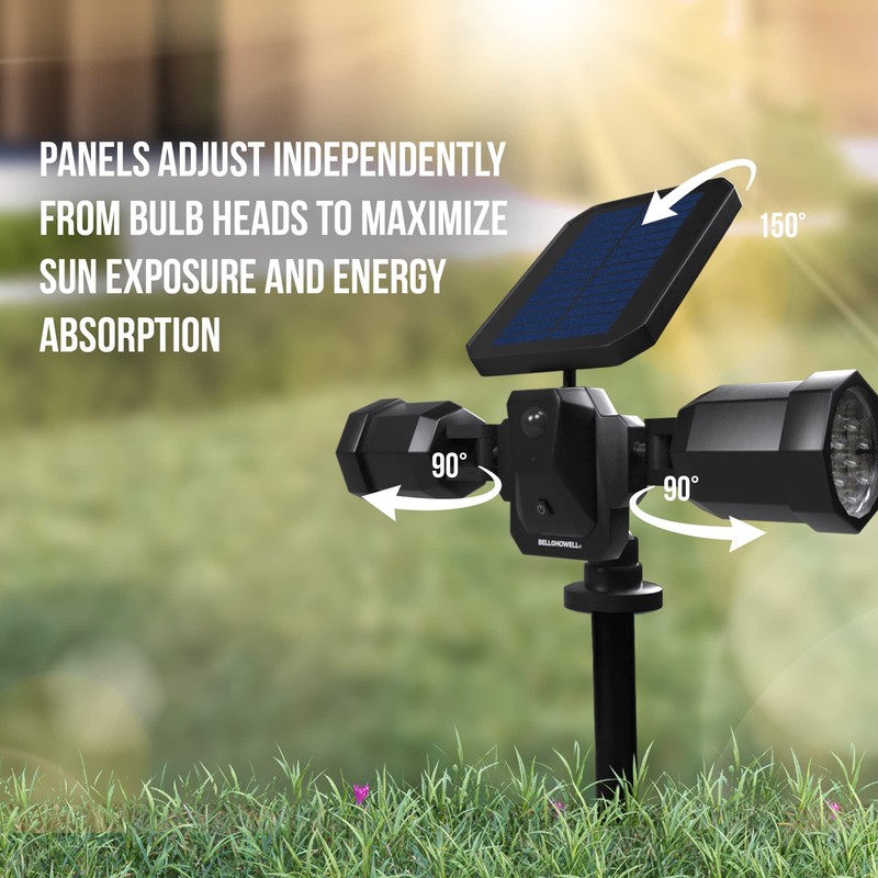 Bell+Howell Bionic Spotlight Duo Deluxe Solar Lights: Effortless Outdoor Illumination,