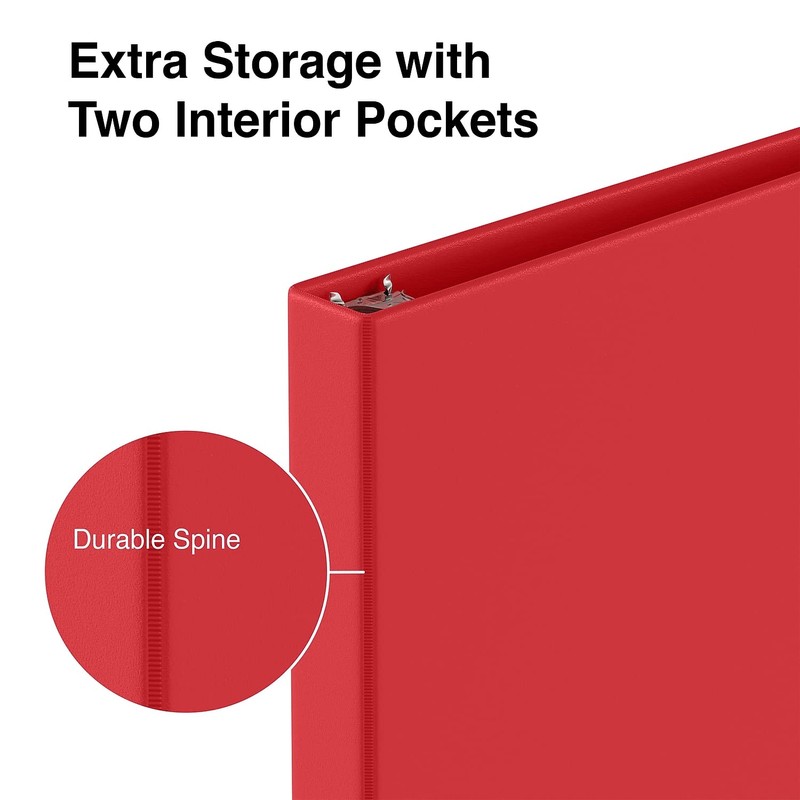 Staples Light-Use 1/2-inch 3-Ring Non-View Binders, Red, 3/Pack (ST26852-CCVS)