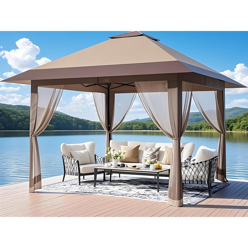 HarmonyHealth 13x13 Pop Up Gazebo with Mosquito Netting & UPF