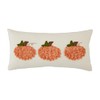 Mud Pie Lumbar Velvet Pumpkin Pillow, 10" x 21", White