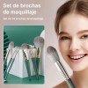 Set Brochas De Maquillaje 14 Piezas Profesional Y Verde