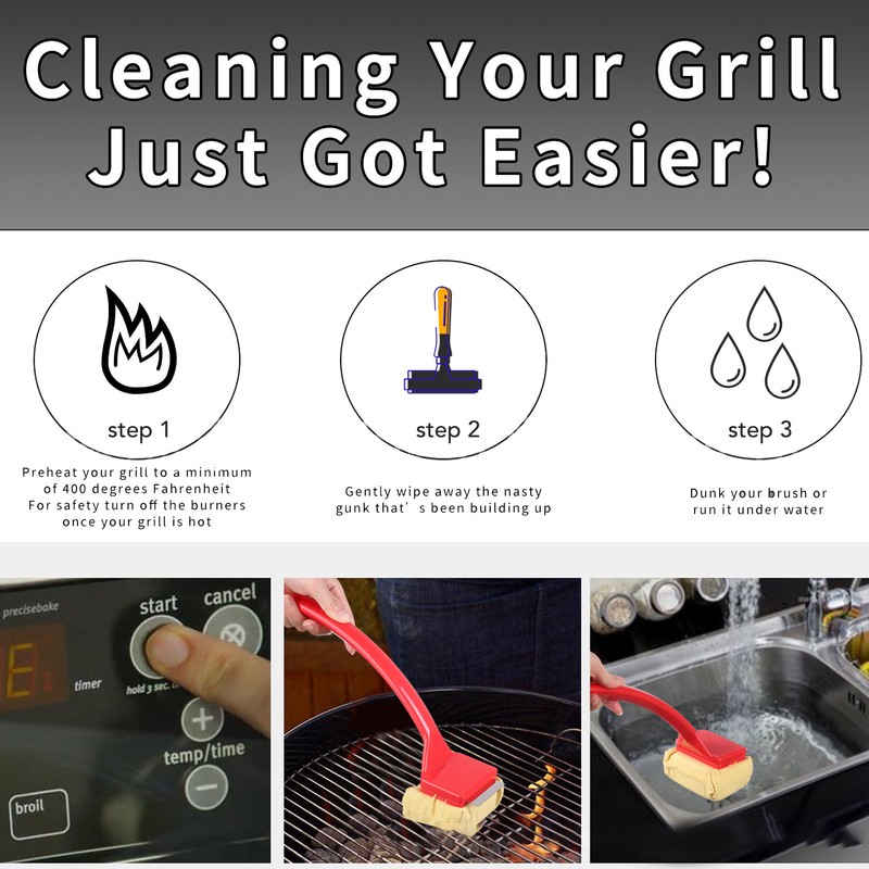 Grill Cleaning Brush Head Flame Retardant Heatproof Safe Professional Durable