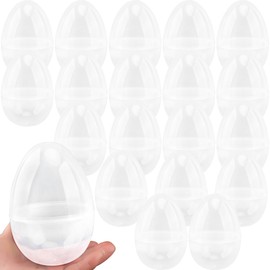 Octaday 20 Pcs 6 Inch Jumbo Plastic Easter Eggs Large Empty Transparent White Easter Eggs Clear Fillable Easter Eggs Bulk for Easter Eggs Hunt Party Supplies