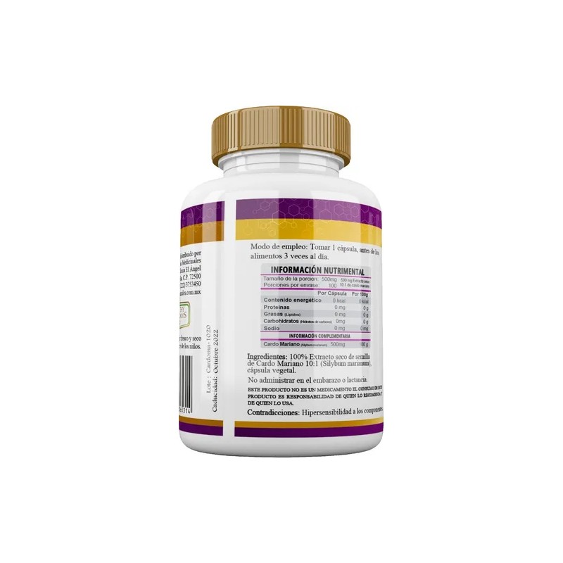 Healthy Superfoods Cardo Mariano capsulas 500mg Sabor Natural