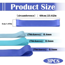 3 Pieces Chair Bands ADHD Aid, Chair Bands for Sensory Chairs, ADHD Toy, Wobble Cushion, Suitable for Children with Fidgety Feet, Sensory ADHD, Autism (0.4, 0.6, 0.8mm, Blue)