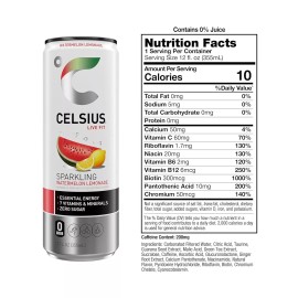 CELSIUS Sparkling Watermelon Lemonade Functional Energy Drink 12 Oz (Pack of 12)