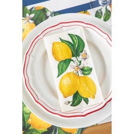 Decorative Dinner Guest Paper Napkins - Paper Guest Towels for Bathroom Pack of 16 - Lemons