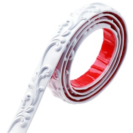 Duzzy Molding Trim Wall Trim, 16.4 Feet Self-Adhesive Flexible DIY Peel and Stick Crown Molding Ceiling Molding Suitable for Mirror Edge, TV Background Wall, Home Wall Decor (White)