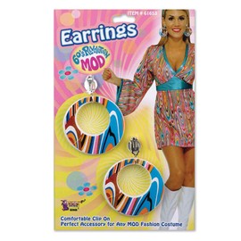 Bristol Novelty BA1085 Swirl Mod Glitter Earrings | for Women | Multicolor, One Size