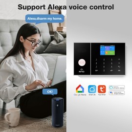 PGST Security Alarm System 99+3 Zone Auto Dial WiFi+GSM/4G Home Burglar Security Wireless GSM Alarm System Detector Sensor Kit Remote Control,Smart Life Tuya APP,NO Monthly Fees