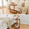 CozyDH C Shaped Side Table with 360° Lockable Caster, Adjustable