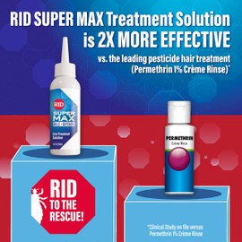 RID Super Max Lice Treatment Kit, Kills Lice & Super Lice & Eggs + 24/7 Lice Defense, Pesticide Free, 3.4 FL OZ Solution + 6.8 FL OZ Daily Defense Shampoo & Conditioner + Nit Removal Comb