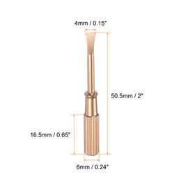 sourcing map Mini Bracelet Screwdriver 4mm Titanium Steel Slotted Screw Driver with 6mm Width Non-Slip Handle for Bracelet Repair Screwdriver Tools, Rose Gold