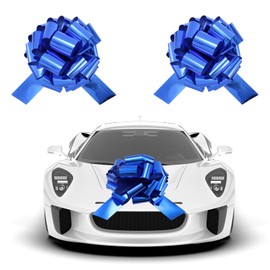 1Pcs Ribbon Pull Bows，16" Wide, Gift Bows, Christmas, Presents, Birthday, Baby Shower, Gift Basket, Decoration, Office, Classroom, Fundraiser, Wedding, Reception, Easter. (Blue-2)