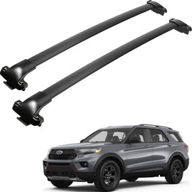 ALAVENTE Roof Rack Cross Bars Fit for Ford Explorer 2020 2021 2022 2023 with Side Rails Fixed Point (Raised Rails) 165lbs Aluminum Roof Cross Bars for Rooftop Luggage Cargo Carrier Canoe Kayak Bike