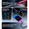 240W 4-in-1 Coiled Fast Charging Cable with LED Display, USB-A