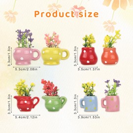 BOXOB Pack of 8 Colourful Mini Vase Magnets for Fridge, Cute Fridge Magnetic Vase, Small Funny Plants, Magnetic Vases, Decoration for Office, Locker, Home, Kitchen, School