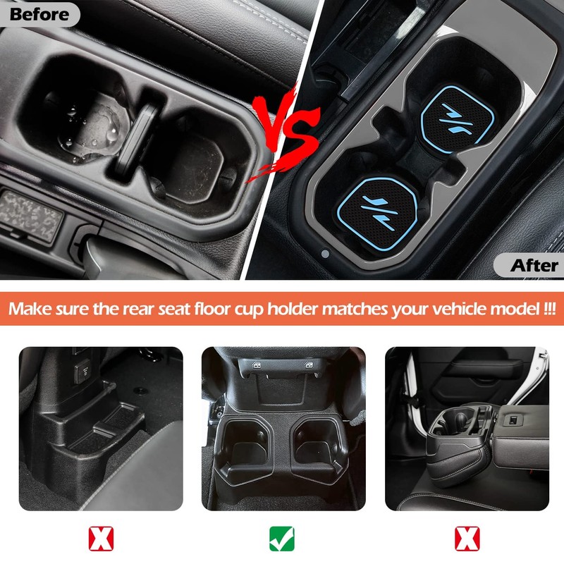 LAIKOU 4PCs Anti dust Mat Inserts Coaster fit for Jeep