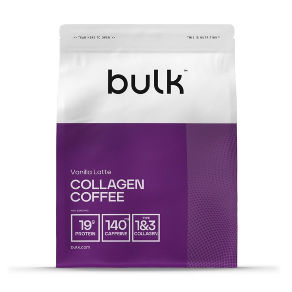 Bulk Collagen Coffee, High Protein, Vanilla Latte, 500 g, 20
