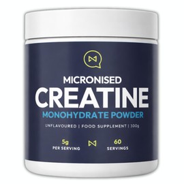 Creatine Monohydrate 300g (60 Servings) - Micronised, Unflavoured, Ultra Fine Powder, UK Made
