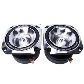 BONCHIZIA Super tweeters, Bullet Tweeters for Car Audio, 1 inch Tweeters, Speakers Car Audio, High Compression Titanium Super Bullet Tweeter with Crossover Capacitor (Pair) Loudspeakers