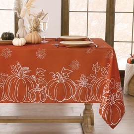 Softalker - Mantel rectangular de otoño de 60 x 120 pulgadas, cosecha de otoño, naranja, óxido, calabaza, hoja de arce, mantel resistente a las manchas para cenas/fiestas de día festivo
