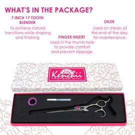 Kenchii Dog Grooming Scissors | 17 Tooth Dog Grooming Thinning Shears | Thinning Shears For All Dog Breeds | Pet Hair Blending Scissor | Pet Grooming Accessories | Love Collection