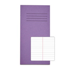 Rhino 8 x 4 Exercise Books, 32 Page / 8mm Lined with Centre Margin Paper Notebook, 10 Pack, Writing Book, Office & School Stationery Supplies, Purple