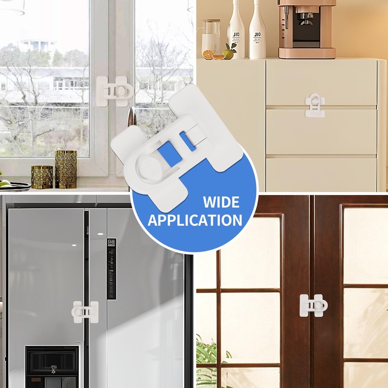 4 x Fridge Lock No Drilling Suitable for Ovens, Refrigerators,