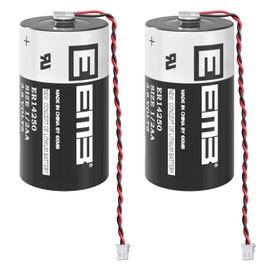 EEMB 3.6V LS14250 Batería ER14250 1/2AA 1200mAh Replacement Litio Batería for Delta PLC Batería DVPABT01 DVP-Eh/ES/SA/SS/SX Series (2 Pack)