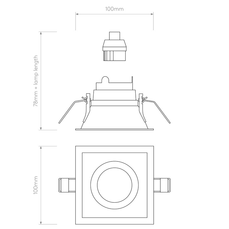 Astro Minima Slimline Square Fixed Fire-Rated IP65 Bathroom Downlight -