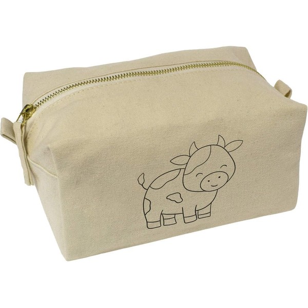 'Cute Cow' Canvas Wash Bag/Makeup Case (CS00034889)