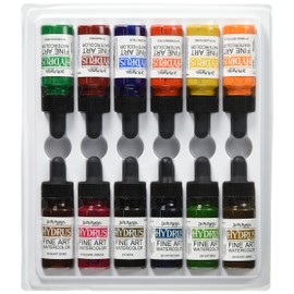 Dr. Ph. Martin's Hydrus Fine Art Watercolor (Set 2) Watercolor Set, 0.5 oz, Set 2 Colors, 1 Set of 12 Bottles