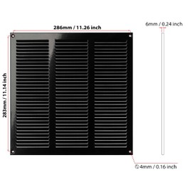 Steinberg14 Black Vent Cover 10x10 (Duct Opening) with Mesh - Wall and Ceiling Ventilation Register - Metal Air Grille - HVAC Cold Air Return Vent - 11.81"W x 11.81"H Outer Dimensions