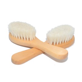 Baluue Baby Hair Brush Comb Wool Shampoo Brush for Baby Wooden Handle for Shampoo Bath