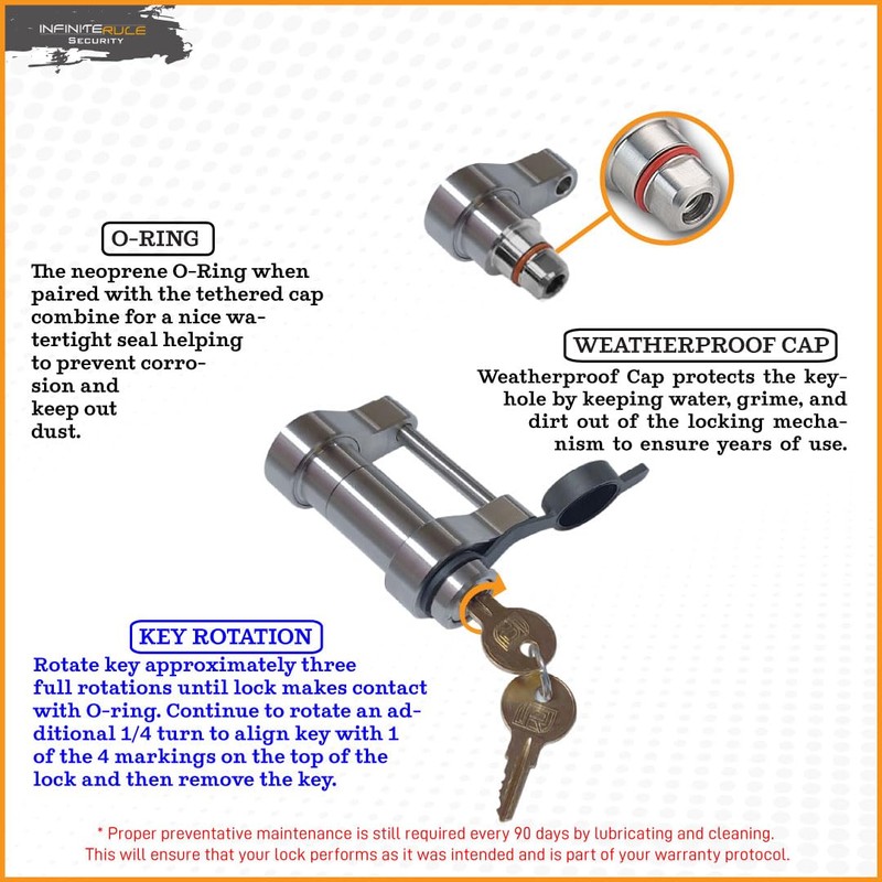 InfiniteRule Security 61112 | Trailer Latch Lock for 1-5/8" Trailer
