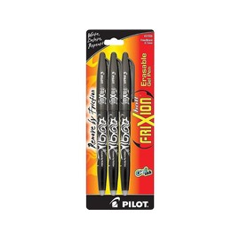 Pilot FriXion Ball Erasable Gel Pens, Fine Point, 3-Pack, Black Ink (31556)