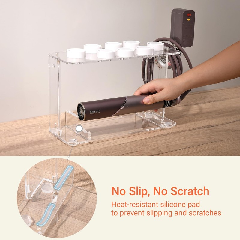 Hair Tool Holder for Dyson Airwrap, Acrylic Double-Layer Storage Holder,